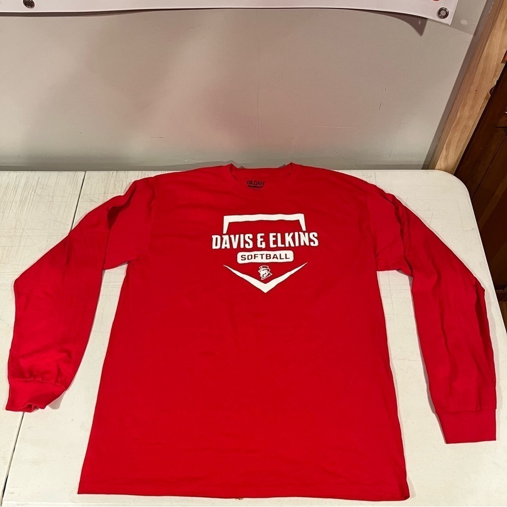Gildan Dry Blend "Davis & Elkins Softball" Red Adult Small & Large Long …